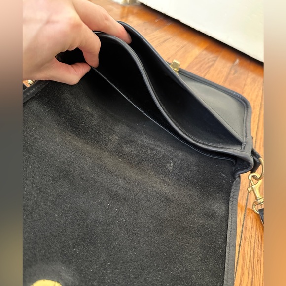 Vintage Black Leather Coach Penny Crossbody Purse - Picture 12 of 15